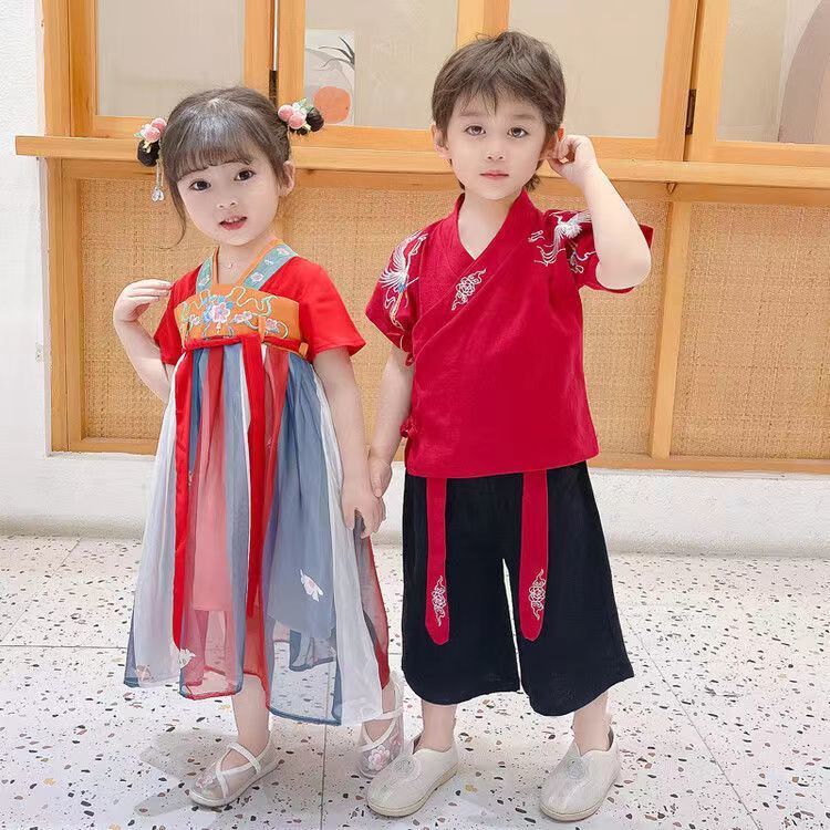 儿童汉服中国风春夏款套