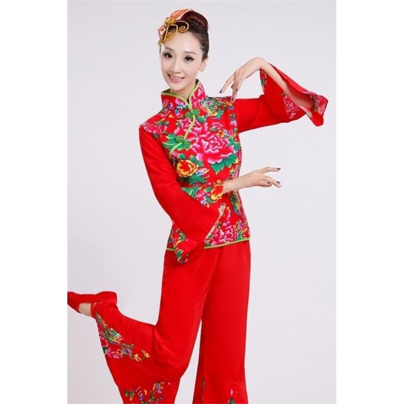 秧歌服演出服女新款扇子