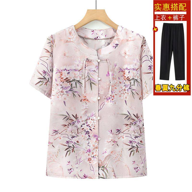 奶奶夏装套装中式国风衬
