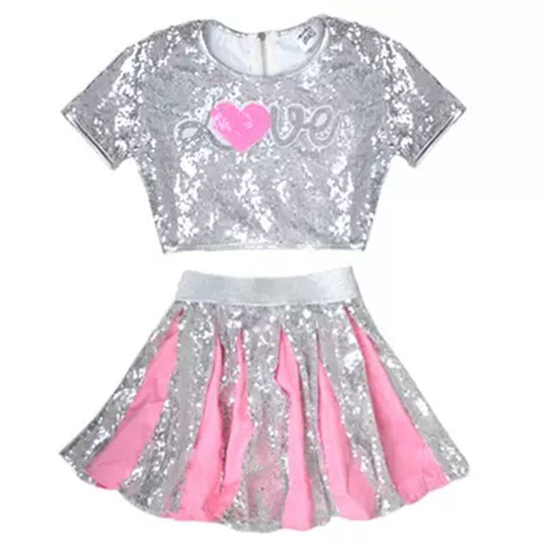 六一儿童演出服幼儿园亮片表演女童舞蹈服装啦啦队服装爵士舞舞蹈