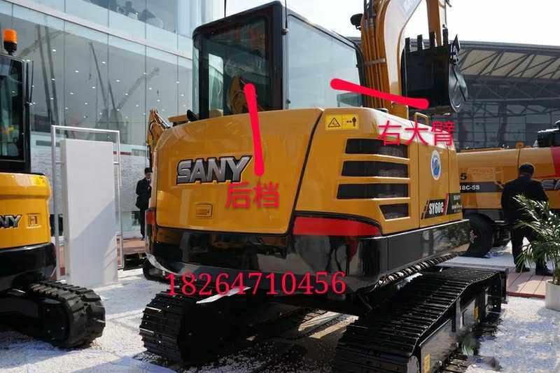 三一SY60C挖土机玻璃/挡风前档上下左推门窗后档挖土机钢化玻璃