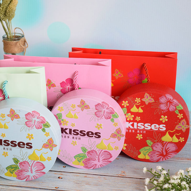 婚礼喜糖盒圆形创意铁盒成品含糖好时巧克力结婚喜糖伴手回礼品盒