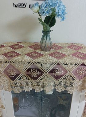 彩色绣花镂空水溶牛奶丝花边桌布台布方茶几布电视桌旗130*170cm