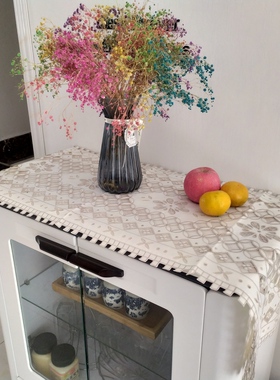 外贸高档刺绣花加扣锁镂空工艺桌旗38X88 38X112 38X132CM