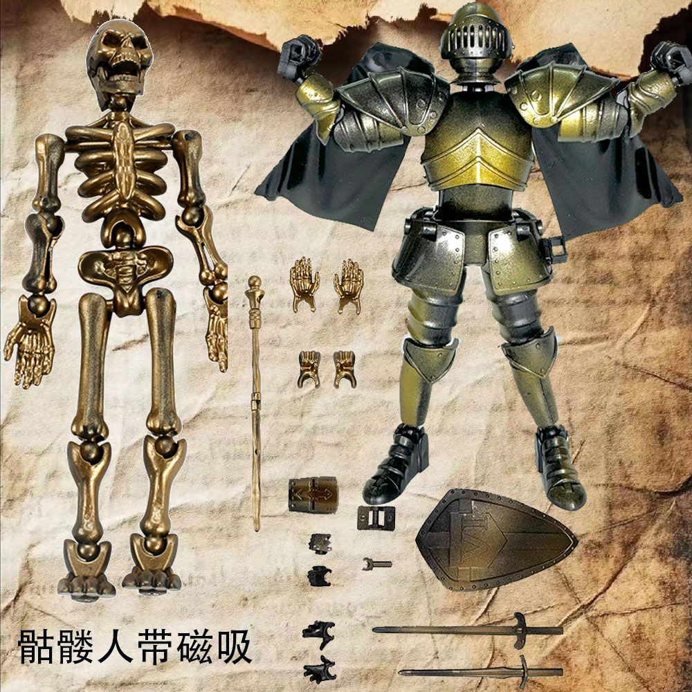 磁吸骑士多关节可动3D打印人偶拼装变形手办模型儿童金刚玩具男孩