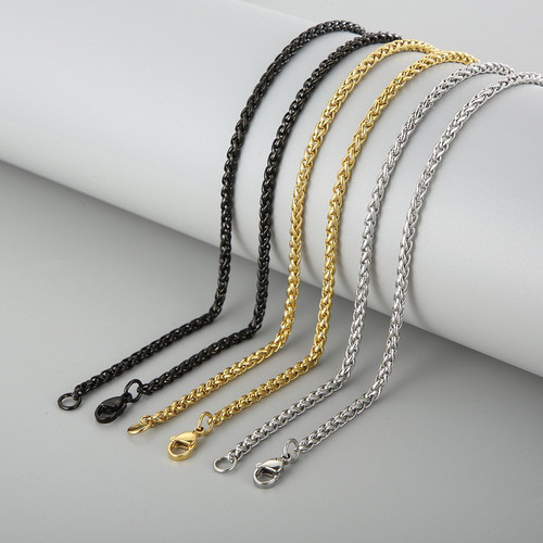 Golden chains men necklace hiphop punk rock stainless steel
