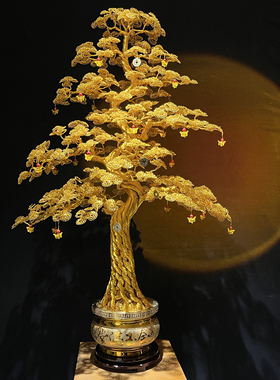 高度1米新款摇钱树摆件家居客厅装饰品办公室桌面乔迁新居工艺品