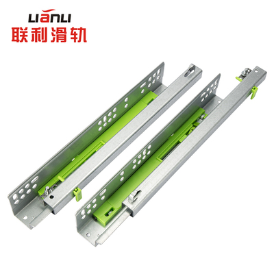 lianli隐藏托底缓冲橱柜导轨二节半拉三节全拉底装反弹抽屉滑轨