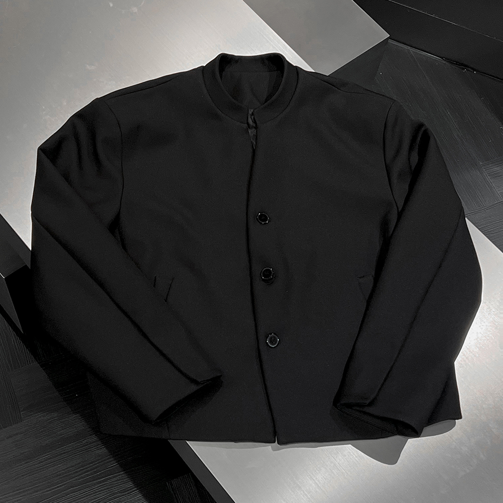 宋春江同款 秋季新款中式纽扣设计半高领西服男女廊形百搭上衣