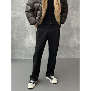 宋春江同款 秋冬重磅星空尼裤加厚保暖显腿长微喇休闲百搭男长裤