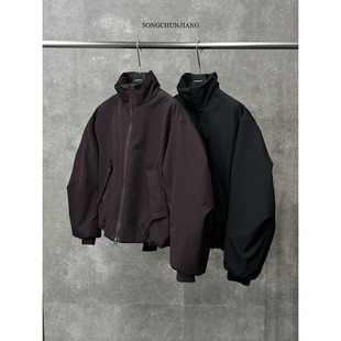 型羽绒服抗风保暖男小众设计棉衣 bomber短宽版 宋春江同款 冬季