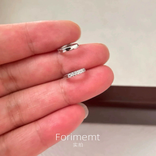 S925纯银mini锆石耳圈AB面女小众设计养耳洞简约时尚百搭新款耳饰