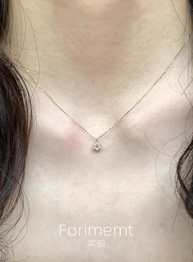 S925纯银mini花朵锆石项链女小众设计简约百搭时尚2026新款锁骨链