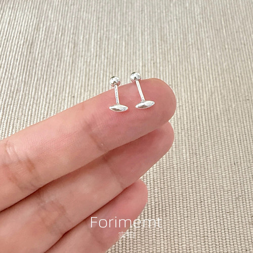 S999纯银韩版mini小米粒耳钉女小众设计简约百搭时尚2025新款耳饰