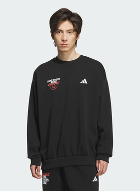 Adidas阿迪达斯男装2025冬季新款GSH CREW加绒套头卫衣KC2787