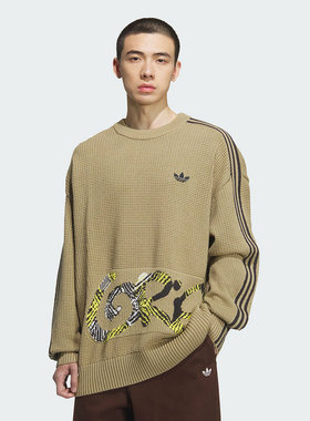 Adidas阿迪达斯三叶草男装2025冬季新款SWEATER套头卫衣KC0111