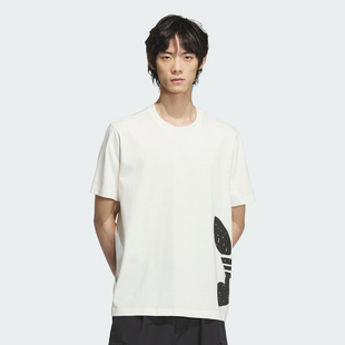 Adidas阿迪达斯三叶草男装 新款 大LOGO休闲短袖 T恤JD3246 2025秋季