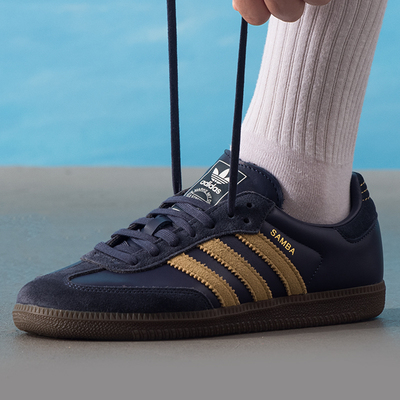 Adidas阿迪达斯三叶草男鞋女鞋2025冬季新款SAMBA OG休闲鞋JR0894