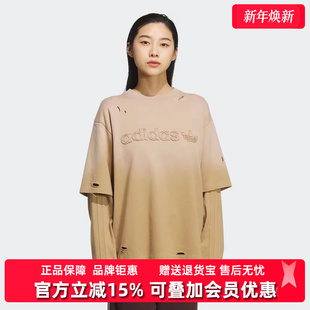 2025冬季 LS长袖 新款 TEE T恤KS8496 2IN1 Adidas阿迪达斯三叶草女装