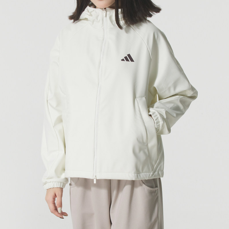 Adidas阿迪达斯女装2025冬季新款MS SOFTSHELL JK 连帽外套KC0055