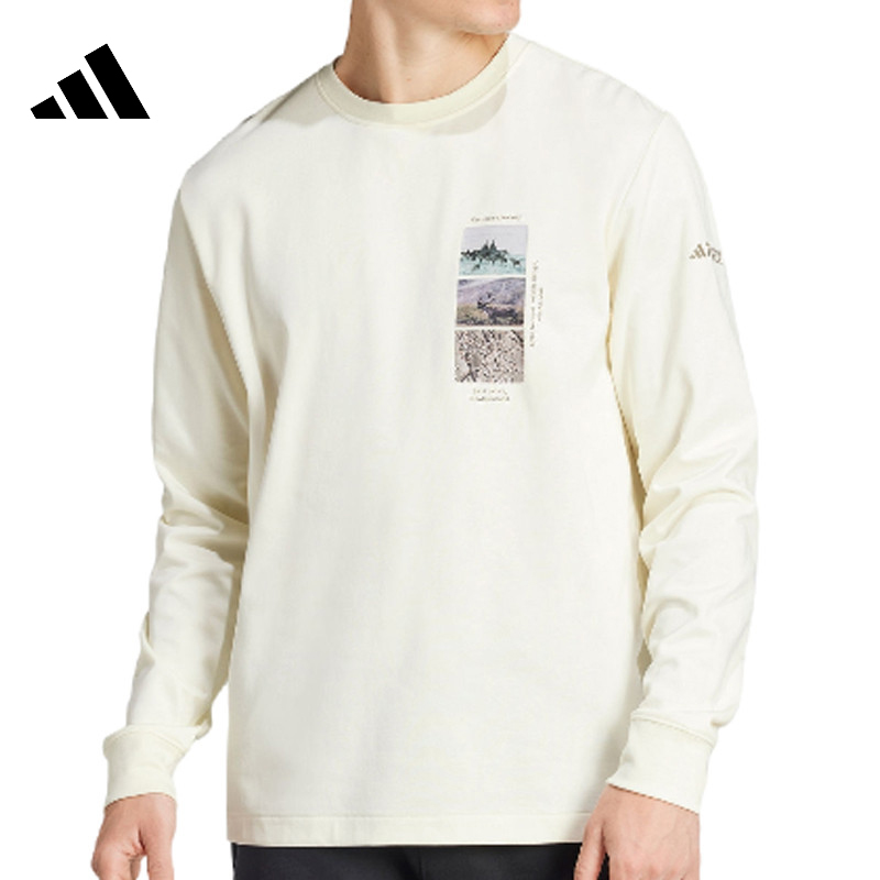 阿迪达斯长袖男装圆领长袖体恤