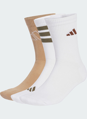Adidas阿迪达斯男袜女袜2025秋季新款LOGO PACK 3PP运动袜JW3646