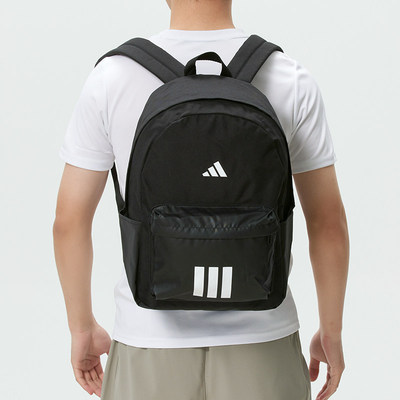Adidas阿迪达斯男女同款2026春季新款ESS 3S BARS BP双肩包KQ7966