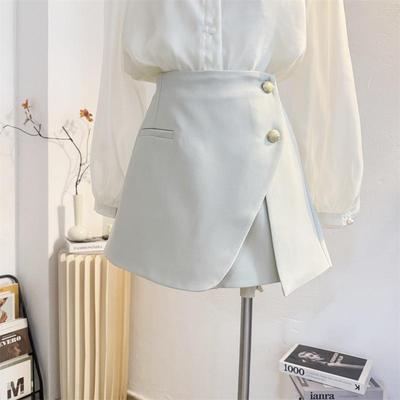 小香风高腰A字阔腿短裤裙显瘦