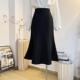 黑色鱼尾裙中长款 高腰a字包臀显瘦气质裙子 半身裙女2025春夏新款
