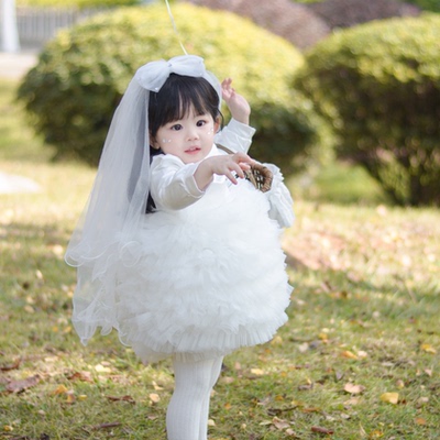 送头纱短袖/长袖/加绒可选公主裙