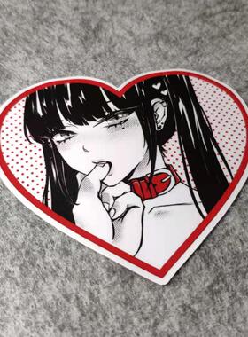 日系PVC潮流改装汽车贴摩托贴纸搞笑二次元划纹烫画车贴D1850