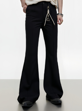 He刺野/cleanfit加长修身微喇叭西裤男高级感宽松显高阔腿西裤