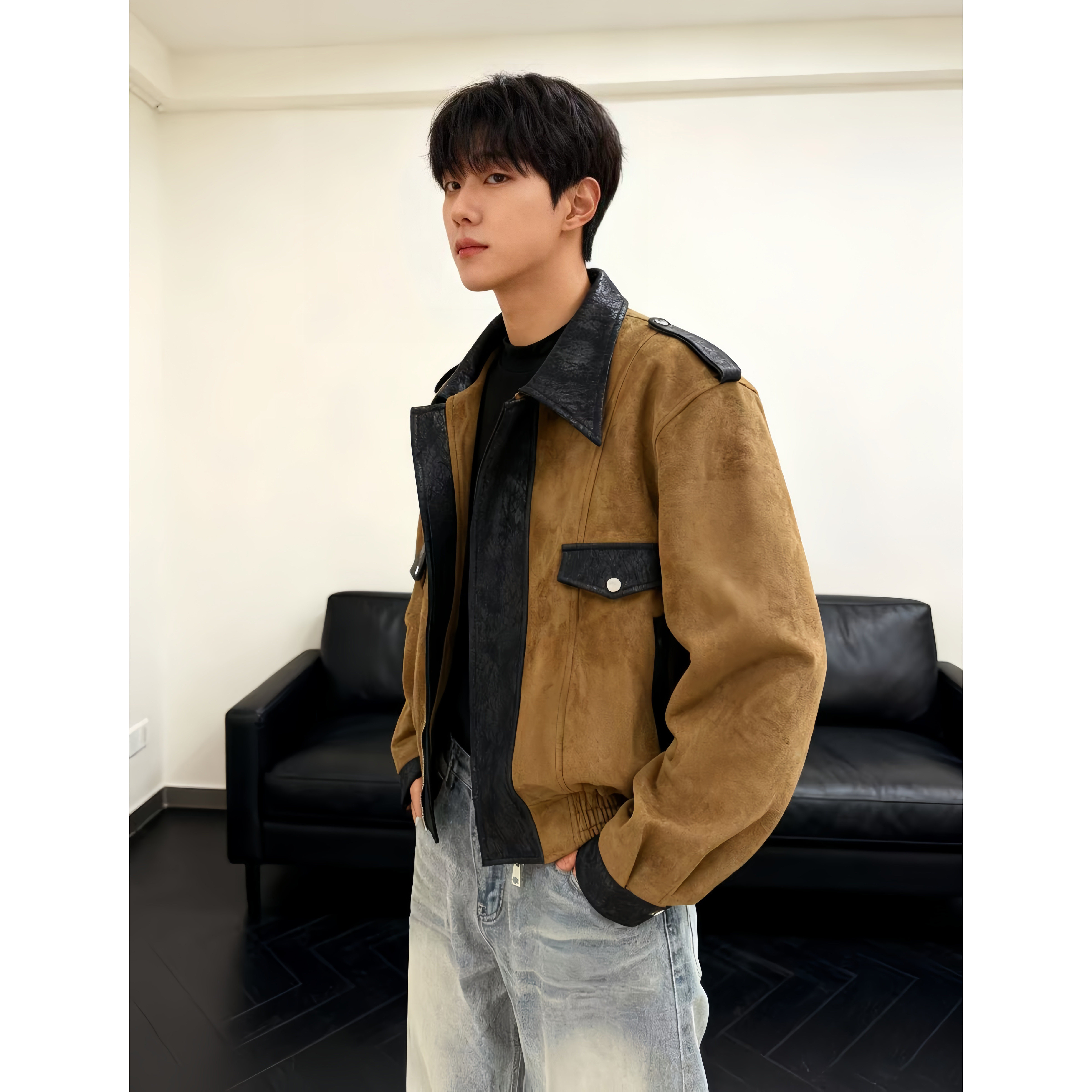 做旧巴恩风复古毛呢外套vintage