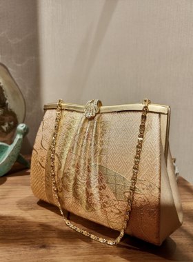 日本九谷烧功夫茶日式包 和服正装牡丹复古和装口西阵织佐贺锦