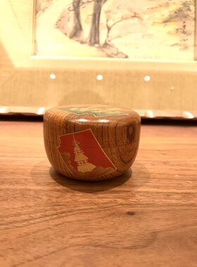 N2日本进口金莳绘实木手绘茶枣 日式复古功夫茶一木挖稀有可收藏