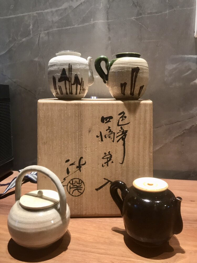 13日本进口日式四季老茶罐茶入带原木盒日式复古功夫茶四只价