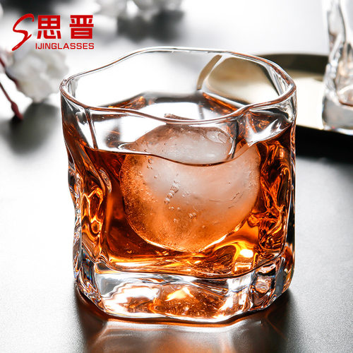 酒吧不规则厚底水晶玻璃杯