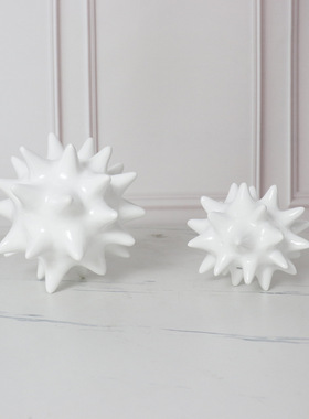 简约刺球海胆摆件现代不规则白色五角星北欧风美间软装饰品摆件