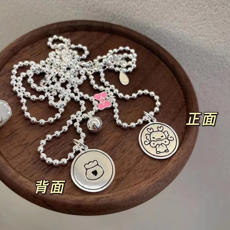 十二生肖银鼠牛虎马羊鸡宝宝纯银吊坠项链属相小孩挂件挂坠