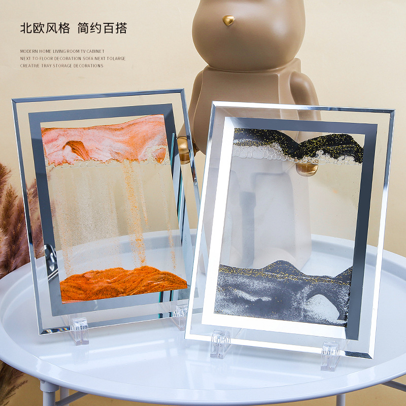 北欧轻奢3D立体流沙画摆件家居装饰品办公室桌面乔迁新居图片