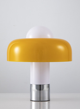 丹麦后现代艺术酒店包豪斯复古收银前台中古网红橙色锅盖装饰台灯