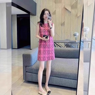 新款 欧洲站2025夏季 洋气显高小香风平时可穿绝美高级感背心连衣裙
