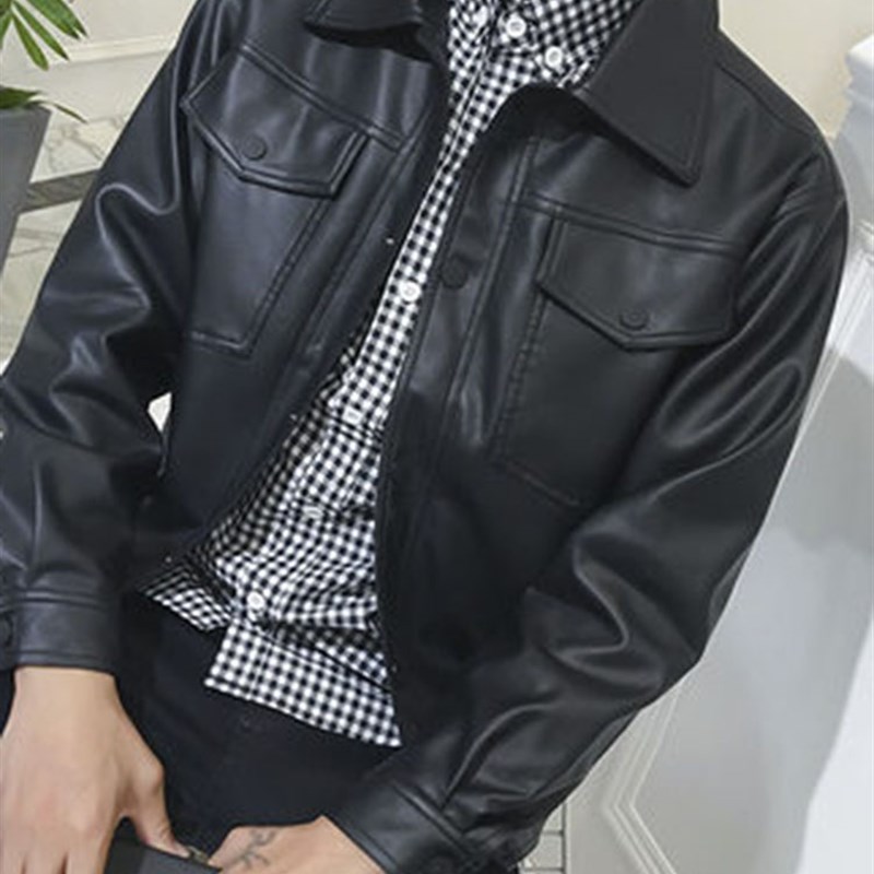 香港皮衣外套男高级感痞帅冬季加绒加厚流行秋冬休闲皮夹克潮