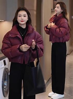 香港代购时尚洋气短款羽绒服女冬新款韩版休闲宽松面包服保暖外套