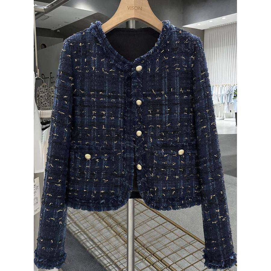 小香风外套女2025春秋新款法式高级感小个子时尚毛边短款长袖上衣,女装/女士精品,短外套,淘宝优惠券,粉丝福利购,淘宝优惠卷