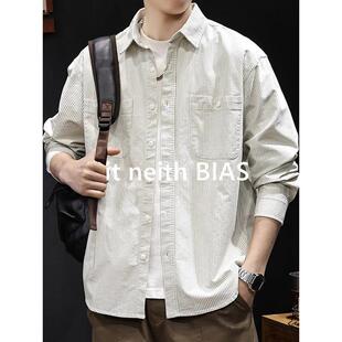 衬衫 春秋百搭 BIAS条纹美式 2025新款 休闲大码 春季 neith 男长袖