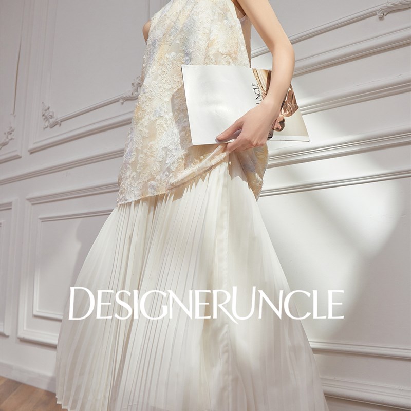 【DGU】白色连衣裙仙气飘飘法式气质高级感圆领无袖背心显瘦长裙