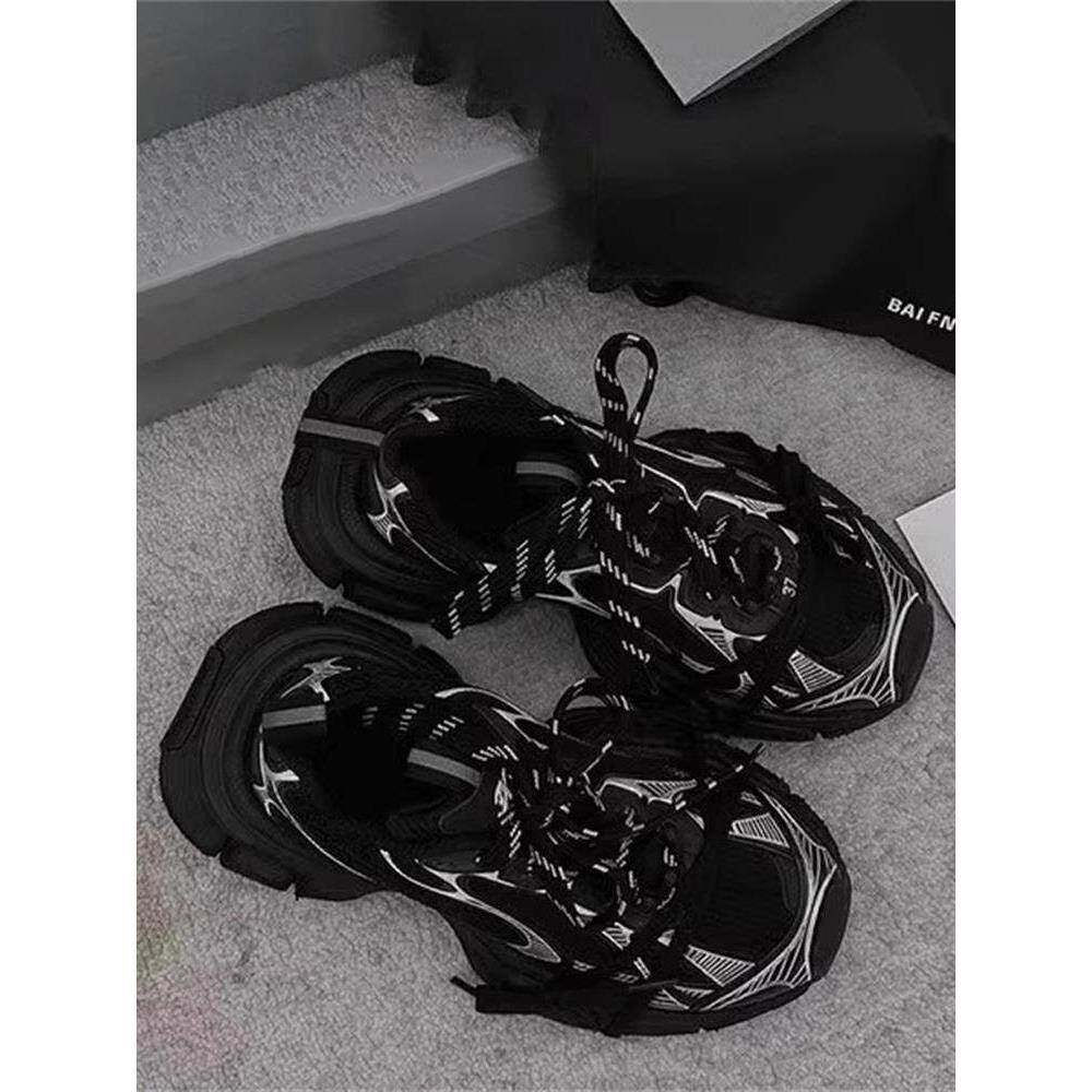 巴黎3xl黑色老爹鞋男款厚底增高鞋子潮牌新款夏季休闲运动鞋女潮