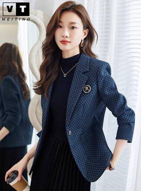 WEI TING时尚气质毛呢西装外套女2025新款休闲高级感冬季加厚西服