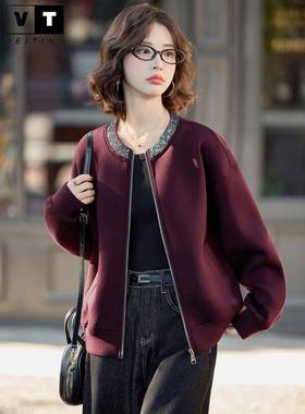 WEI TING棒球服外套女秋季时尚洋气宽松休闲小个子短款夹克衫上衣